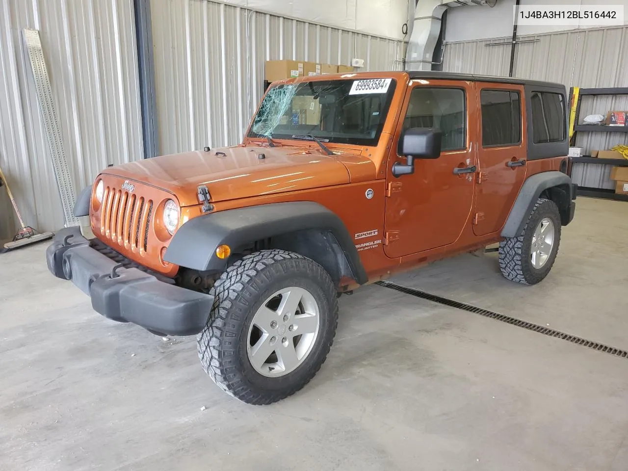 2011 Jeep Wrangler Unlimited Sport VIN: 1J4BA3H12BL516442 Lot: 69993584