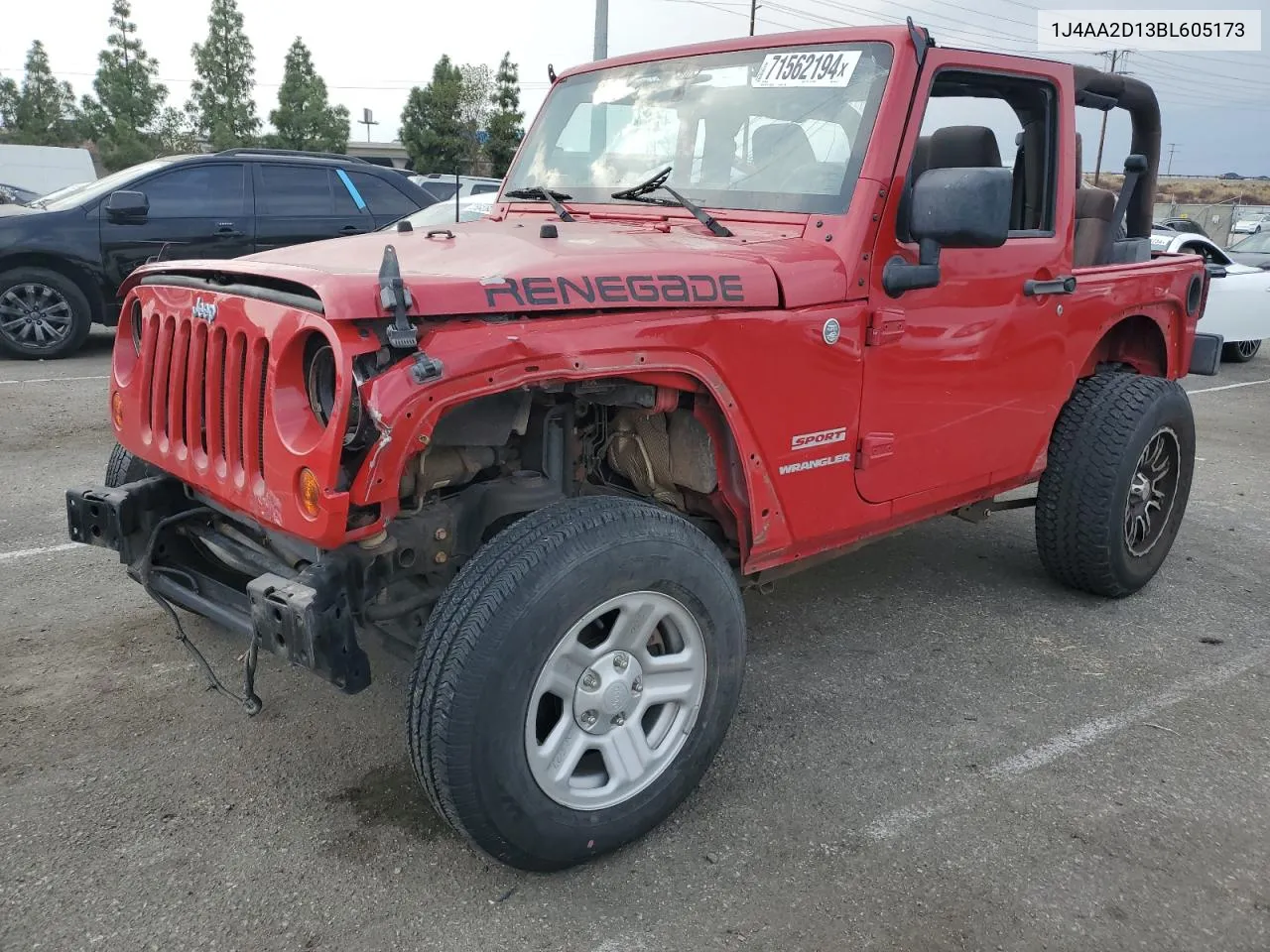 2011 Jeep Wrangler Sport VIN: 1J4AA2D13BL605173 Lot: 71562194