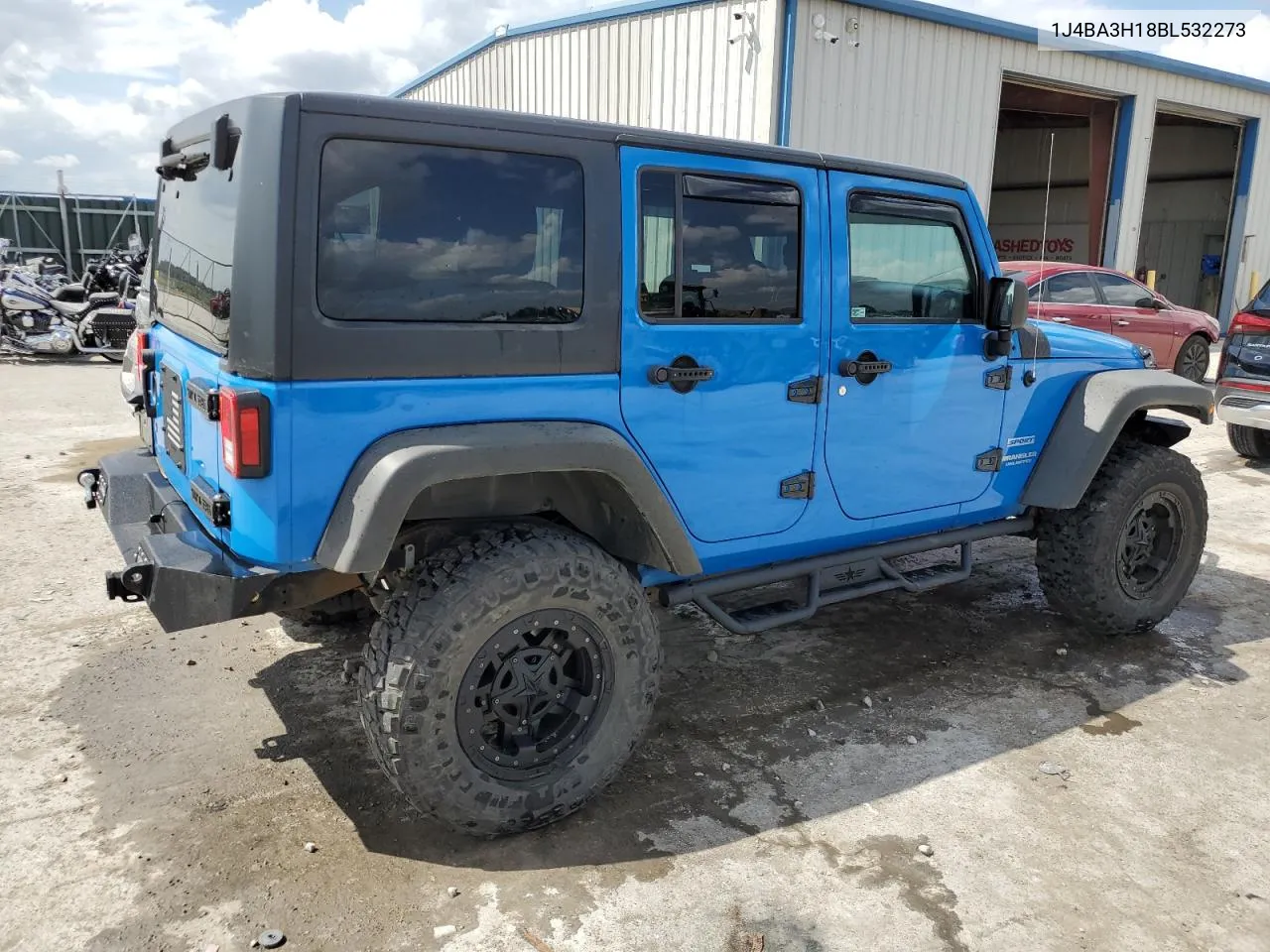 2011 Jeep Wrangler Unlimited Sport VIN: 1J4BA3H18BL532273 Lot: 71606574