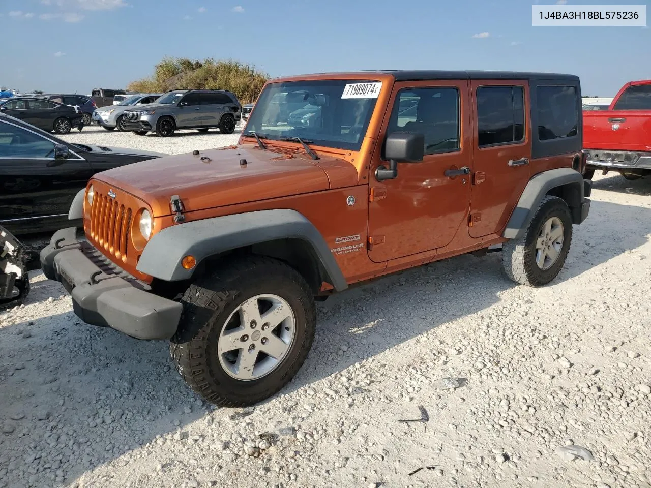 2011 Jeep Wrangler Unlimited Sport VIN: 1J4BA3H18BL575236 Lot: 71989074