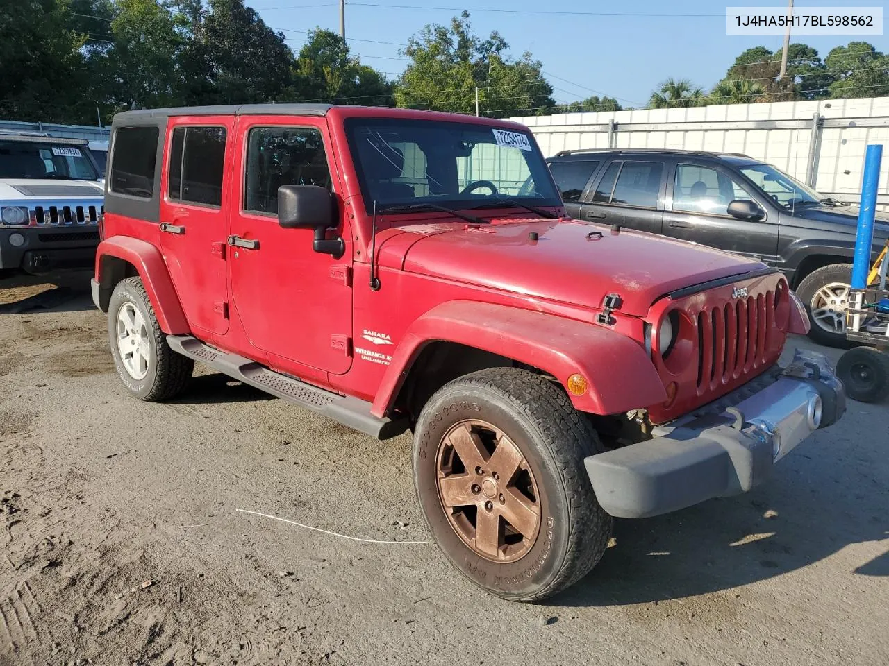 2011 Jeep Wrangler Unlimited Sahara VIN: 1J4HA5H17BL598562 Lot: 72254174