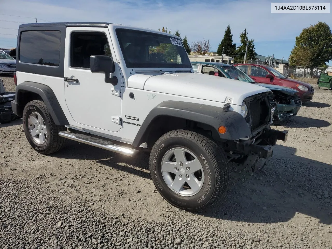 2011 Jeep Wrangler Sport VIN: 1J4AA2D10BL575114 Lot: 72275054