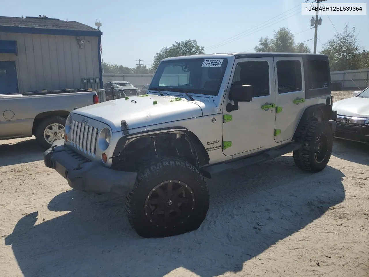 2011 Jeep Wrangler Unlimited Sport VIN: 1J4BA3H12BL539364 Lot: 72436064