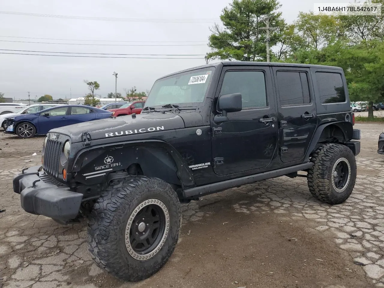 2011 Jeep Wrangler Unlimited Rubicon VIN: 1J4BA6H17BL542617 Lot: 72536104