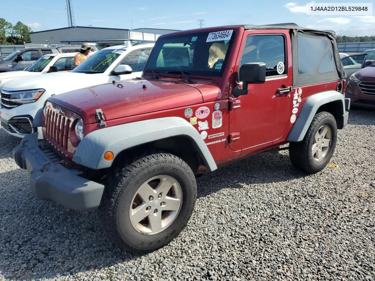 1J4AA2D12BL529848 2011 Jeep Wrangler Sport