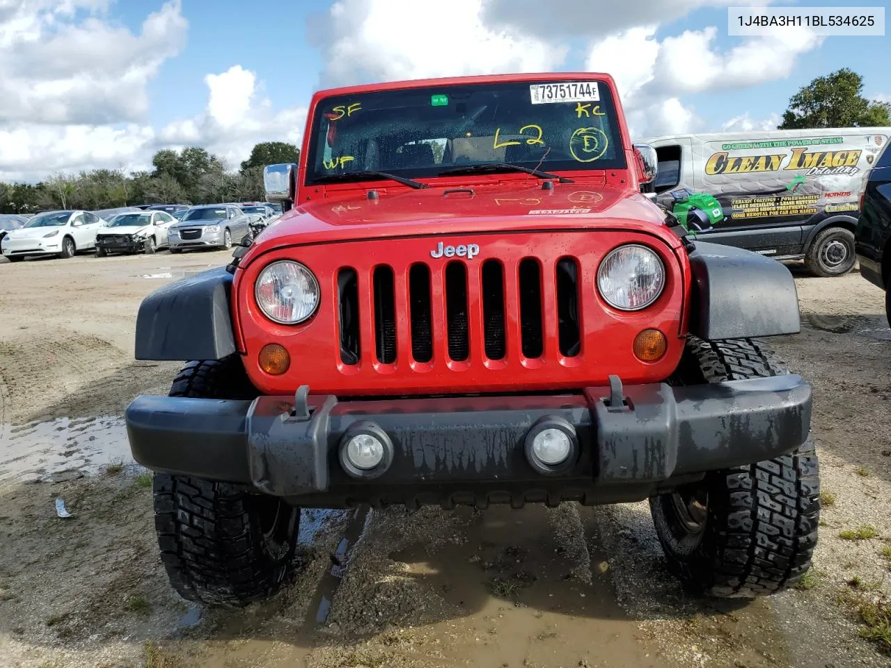 2011 Jeep Wrangler Unlimited Sport VIN: 1J4BA3H11BL534625 Lot: 73751744