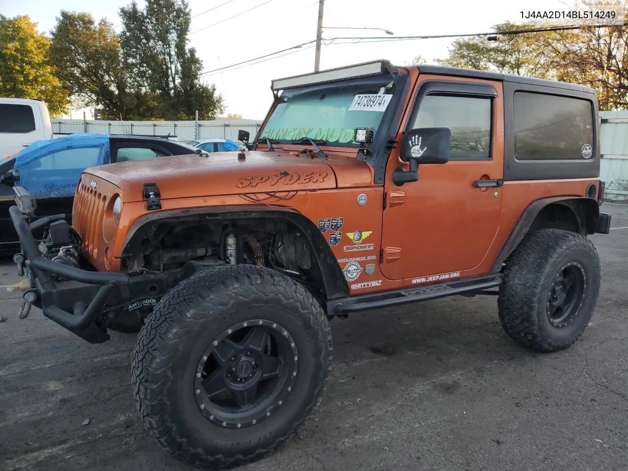 2011 Jeep Wrangler Sport VIN: 1J4AA2D14BL514249 Lot: 74736974