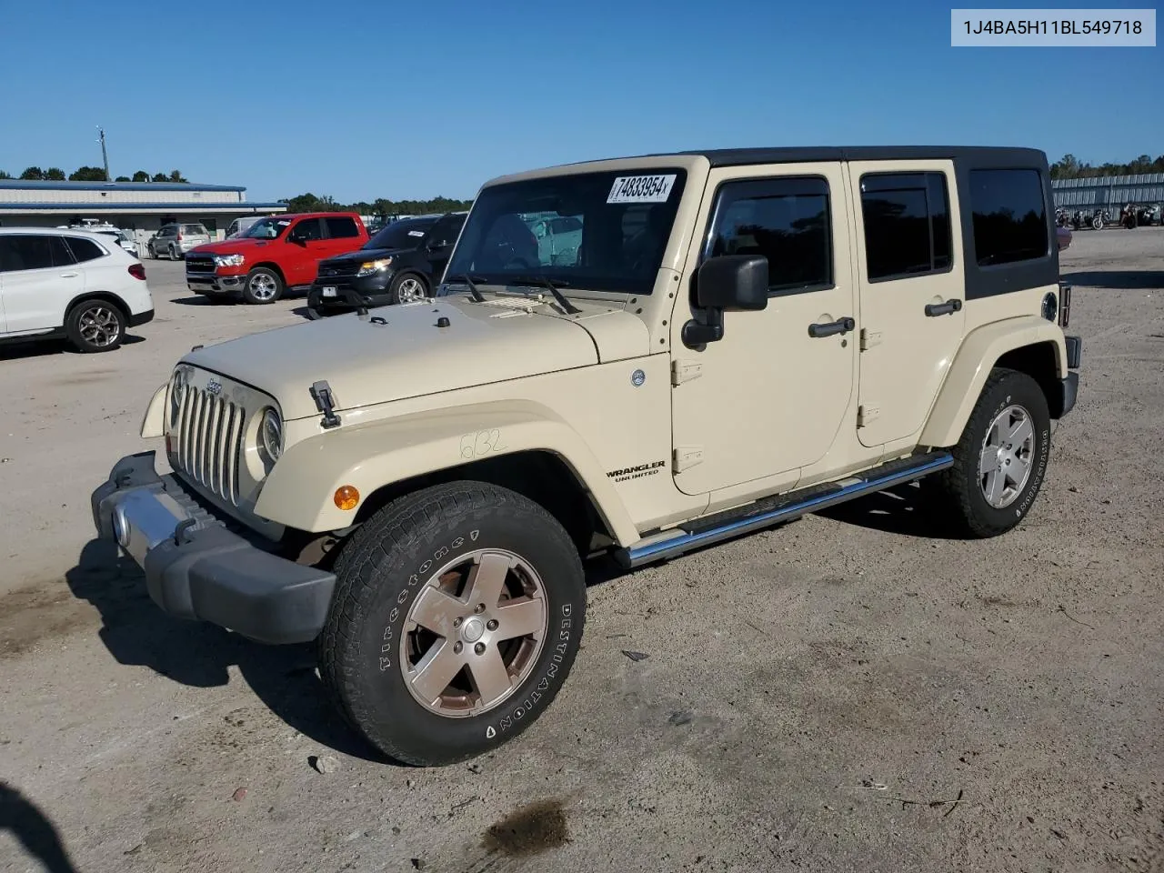 2011 Jeep Wrangler Unlimited Sahara VIN: 1J4BA5H11BL549718 Lot: 74833954