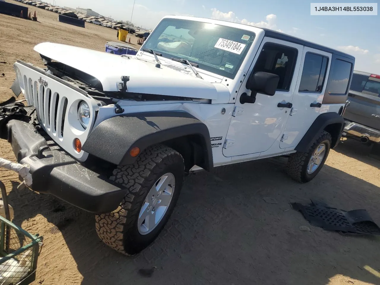 2011 Jeep Wrangler Unlimited Sport VIN: 1J4BA3H14BL553038 Lot: 75349184