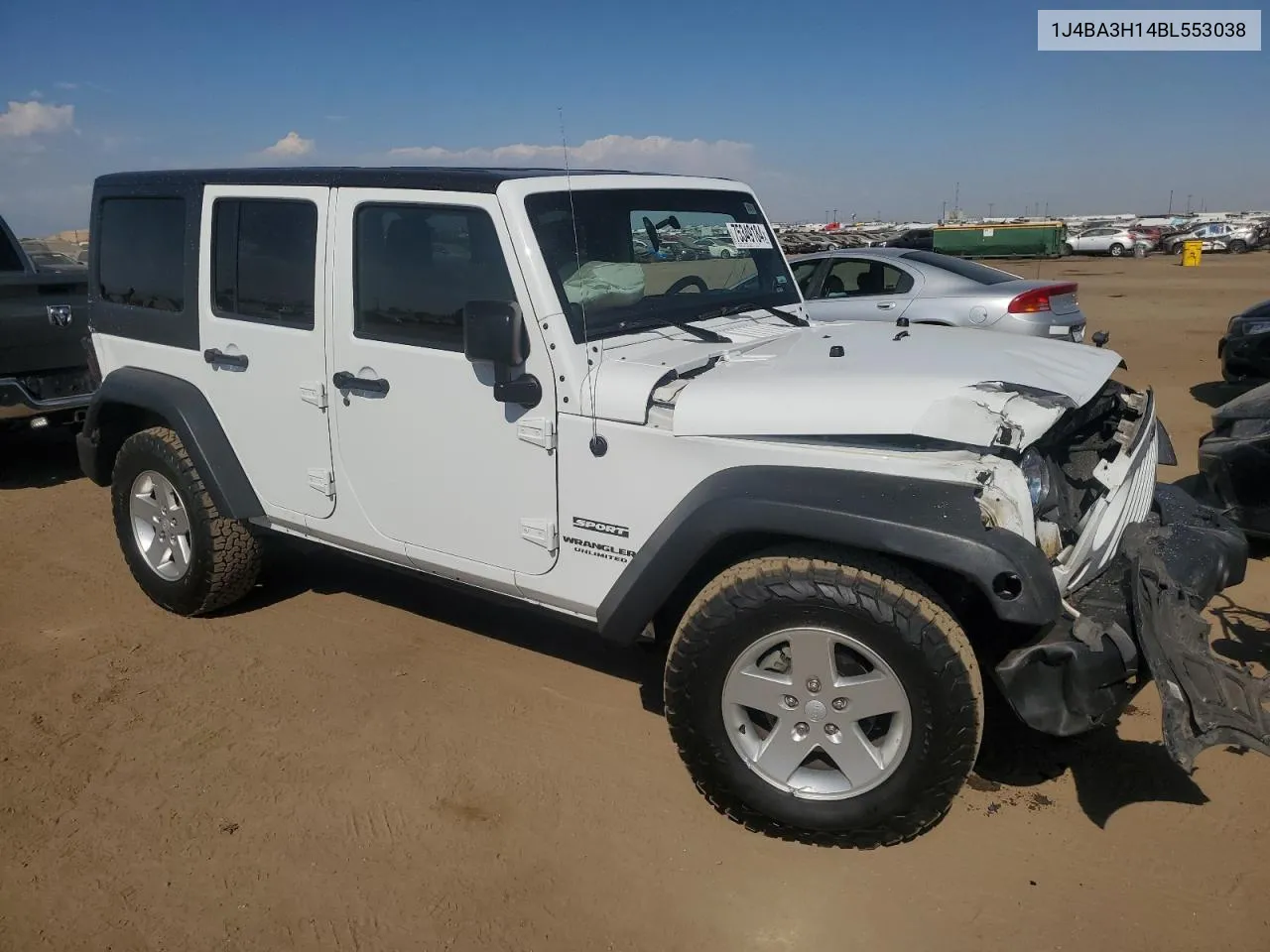 2011 Jeep Wrangler Unlimited Sport VIN: 1J4BA3H14BL553038 Lot: 75349184