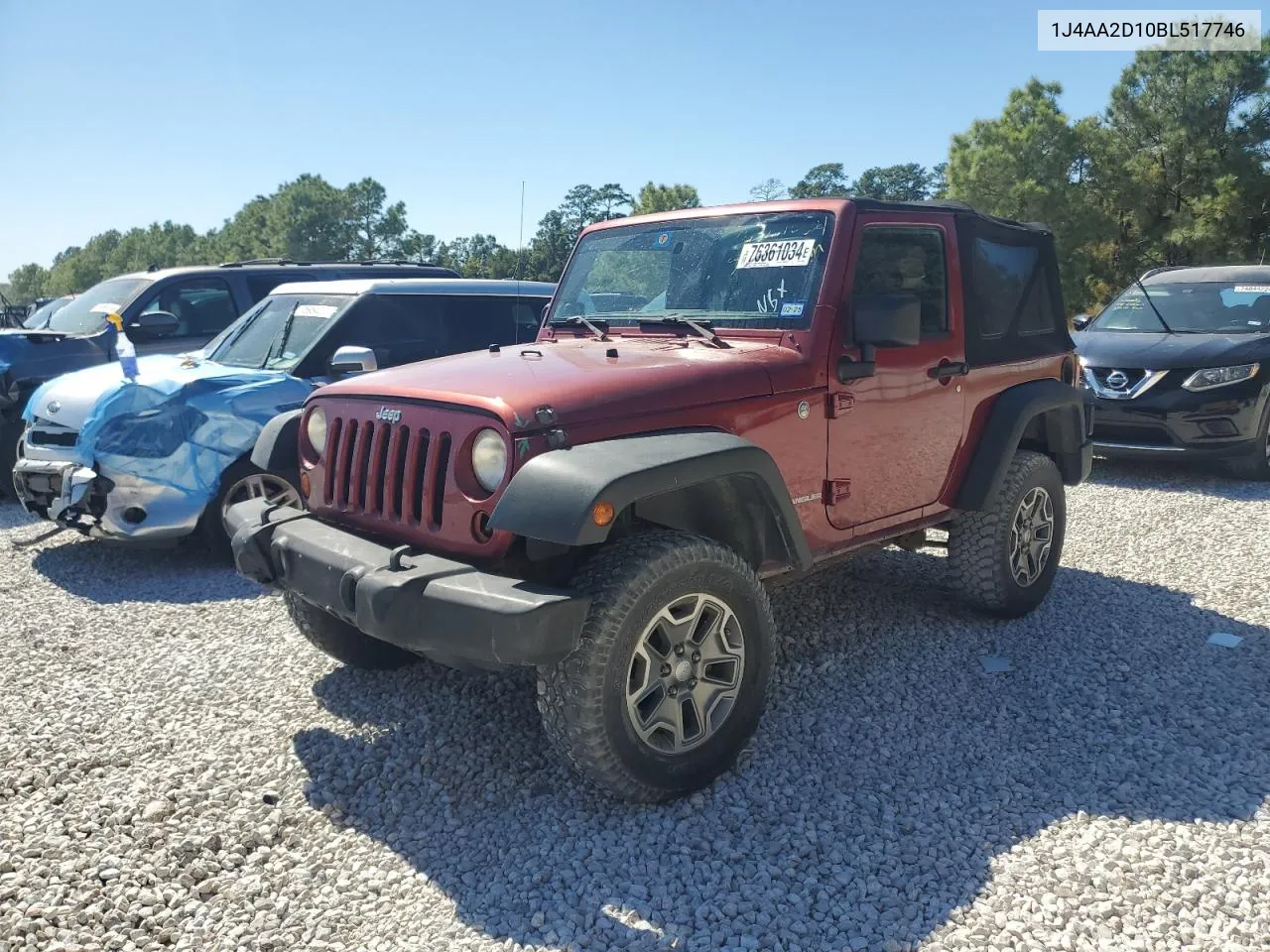 1J4AA2D10BL517746 2011 Jeep Wrangler Sport