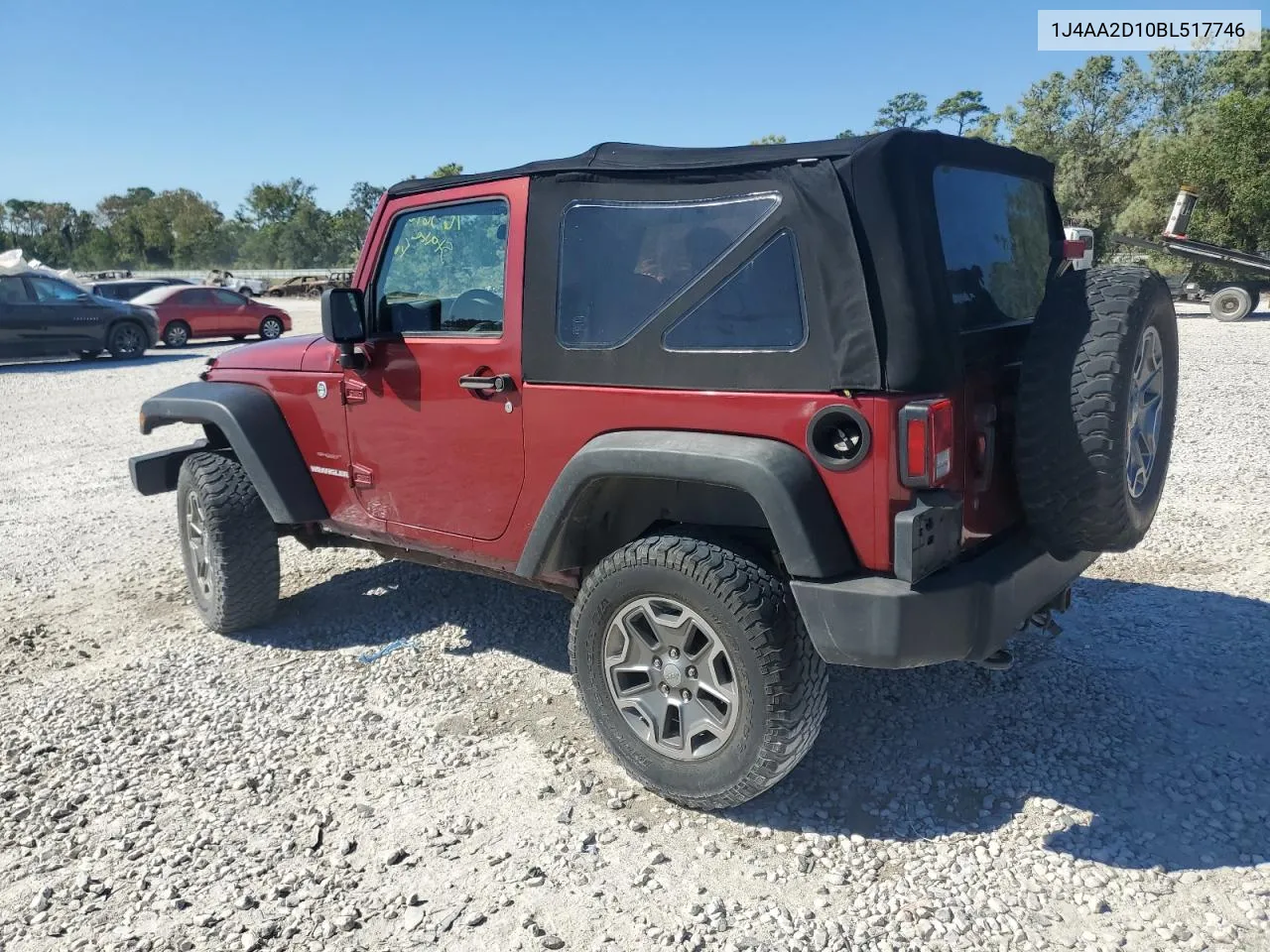 1J4AA2D10BL517746 2011 Jeep Wrangler Sport