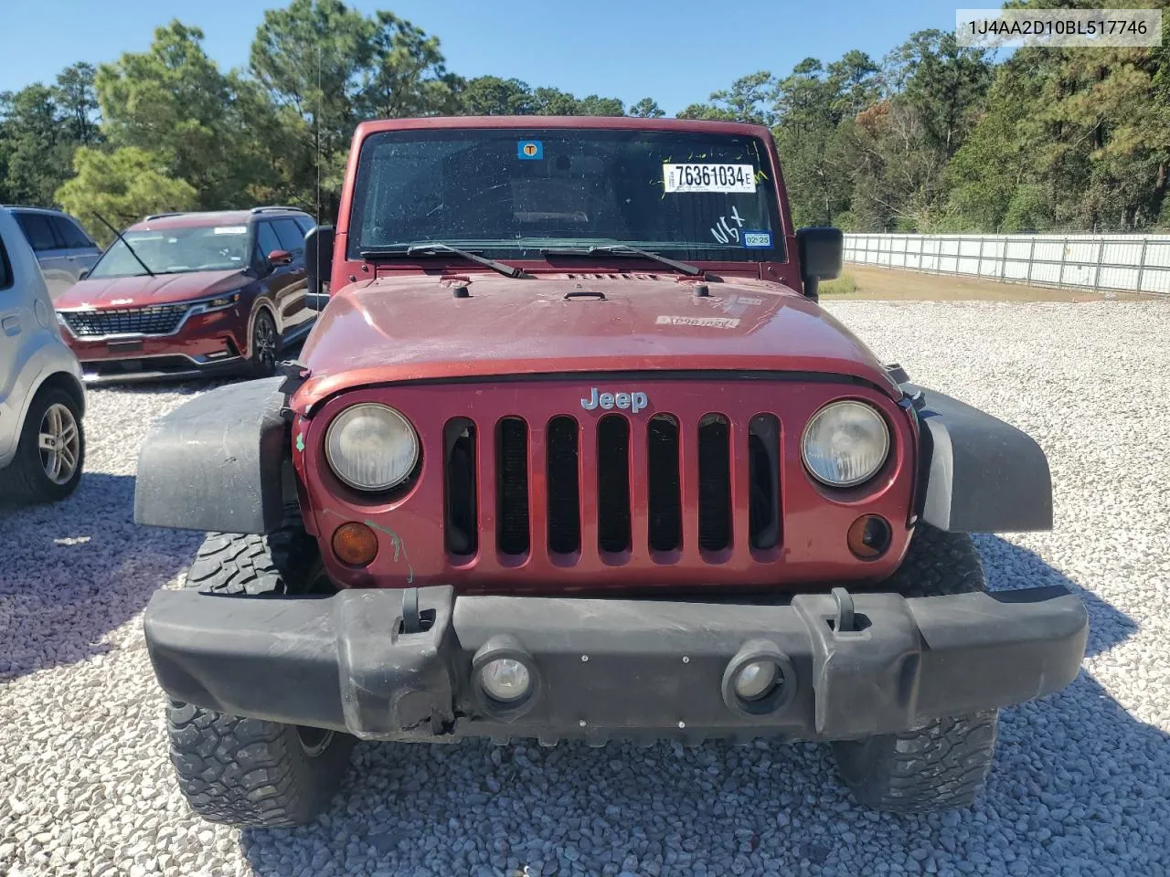 2011 Jeep Wrangler Sport VIN: 1J4AA2D10BL517746 Lot: 76361034