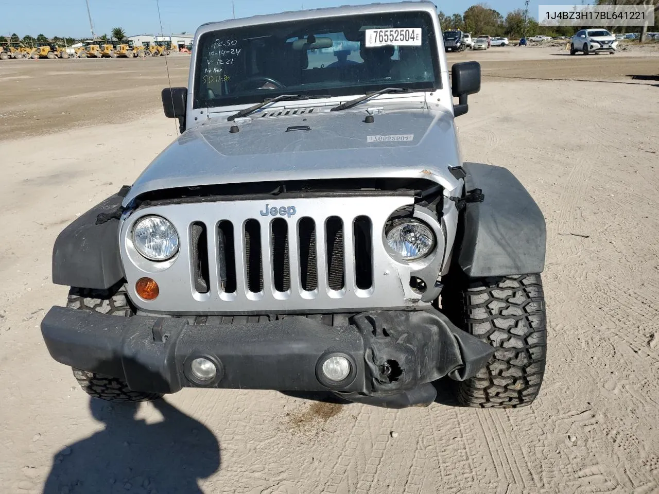 2011 Jeep Wrangler Unlimited Sport VIN: 1J4BZ3H17BL641221 Lot: 76552504