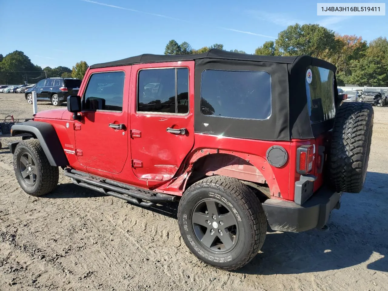 2011 Jeep Wrangler Unlimited Sport VIN: 1J4BA3H16BL519411 Lot: 76682294