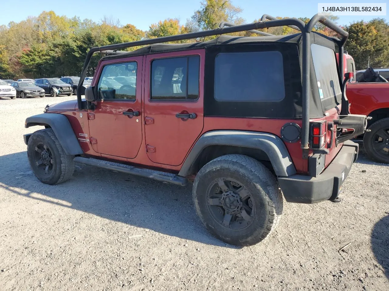 2011 Jeep Wrangler Unlimited Sport VIN: 1J4BA3H13BL582434 Lot: 77185144