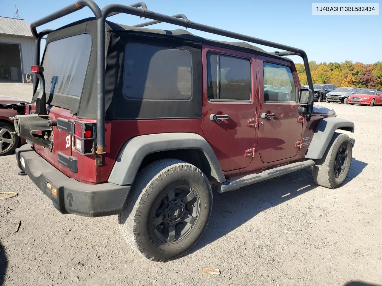 2011 Jeep Wrangler Unlimited Sport VIN: 1J4BA3H13BL582434 Lot: 77185144