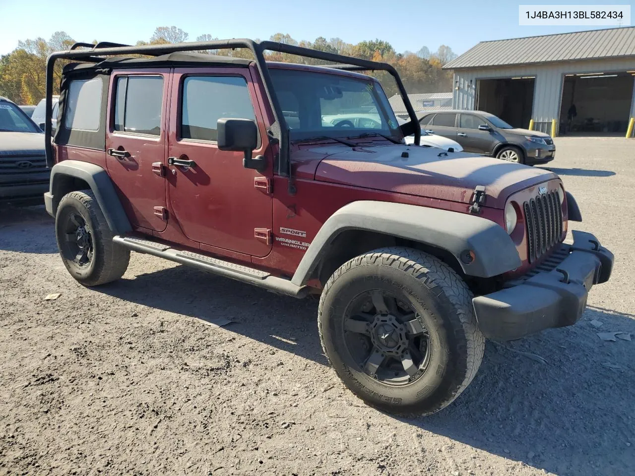 2011 Jeep Wrangler Unlimited Sport VIN: 1J4BA3H13BL582434 Lot: 77185144