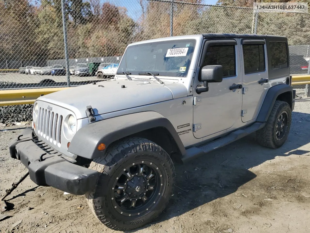 2011 Jeep Wrangler Unlimited Sport VIN: 1J4HA3H10BL637447 Lot: 78208964