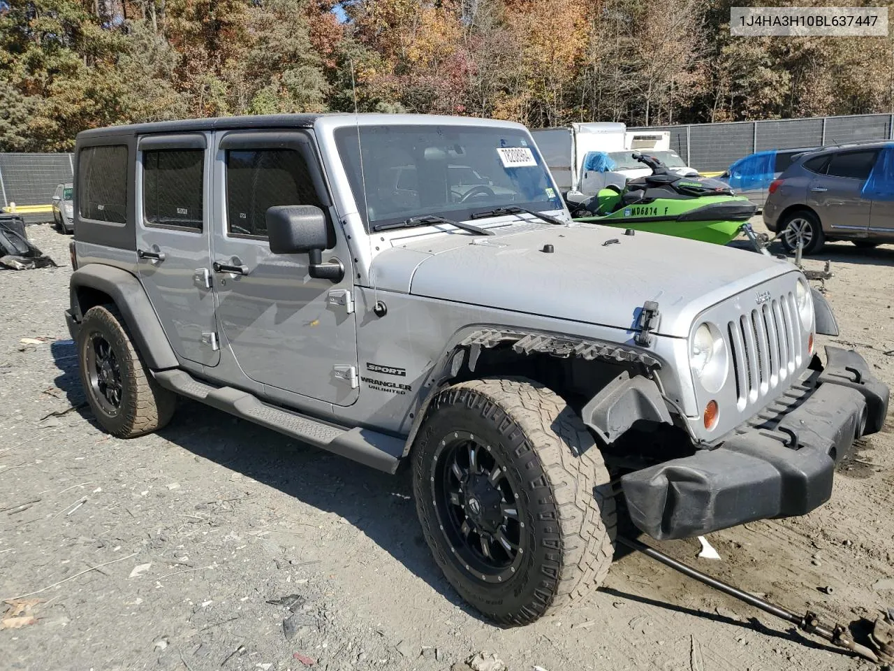 2011 Jeep Wrangler Unlimited Sport VIN: 1J4HA3H10BL637447 Lot: 78208964