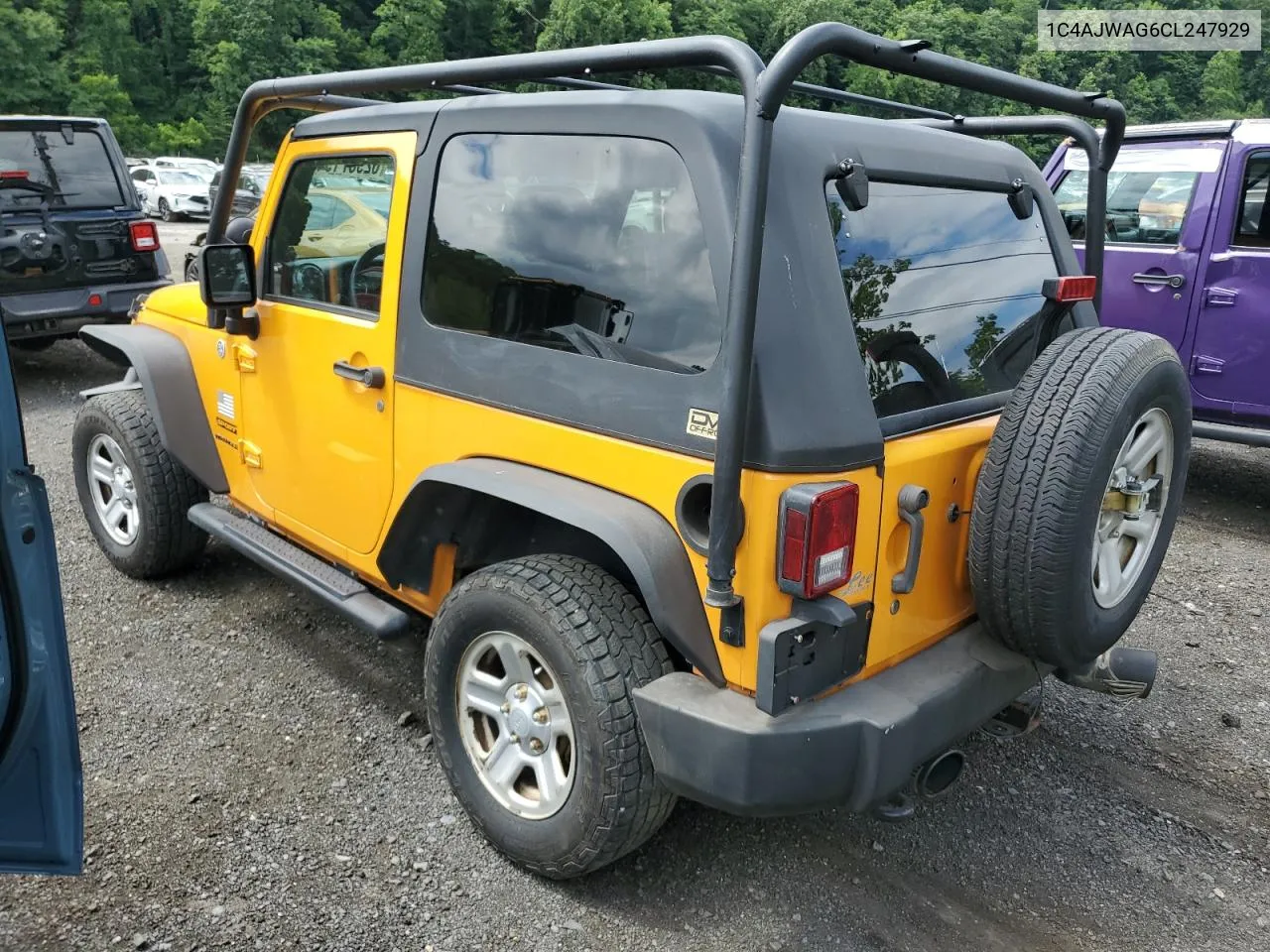 2012 Jeep Wrangler Sport VIN: 1C4AJWAG6CL247929 Lot: 62987194