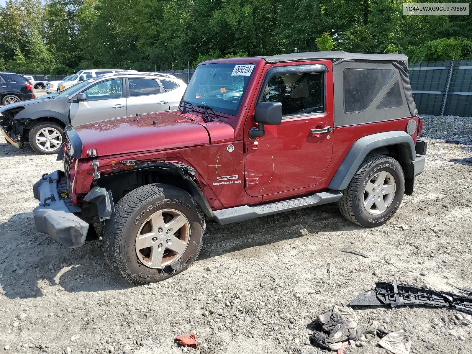 2012 Jeep Wrangler Sport VIN: 1C4AJWAG9CL279869 Lot: 68492104