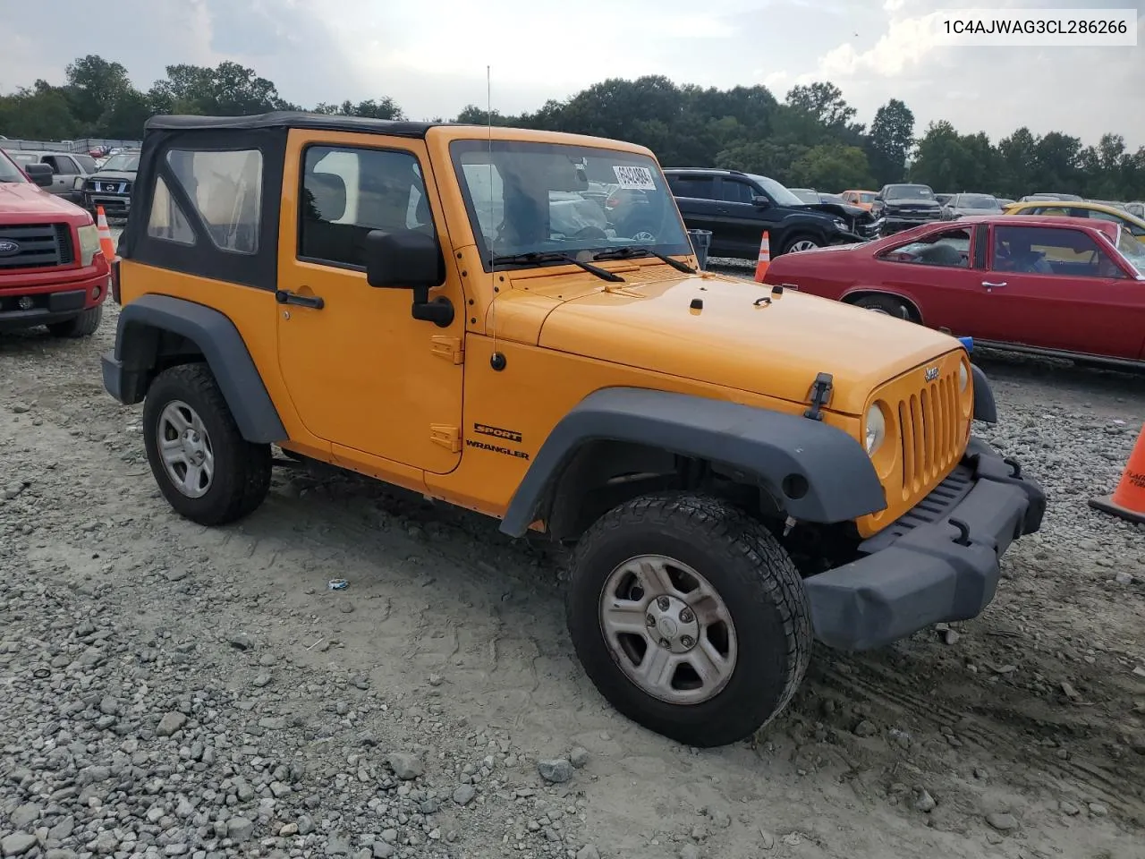 2012 Jeep Wrangler Sport VIN: 1C4AJWAG3CL286266 Lot: 69424884