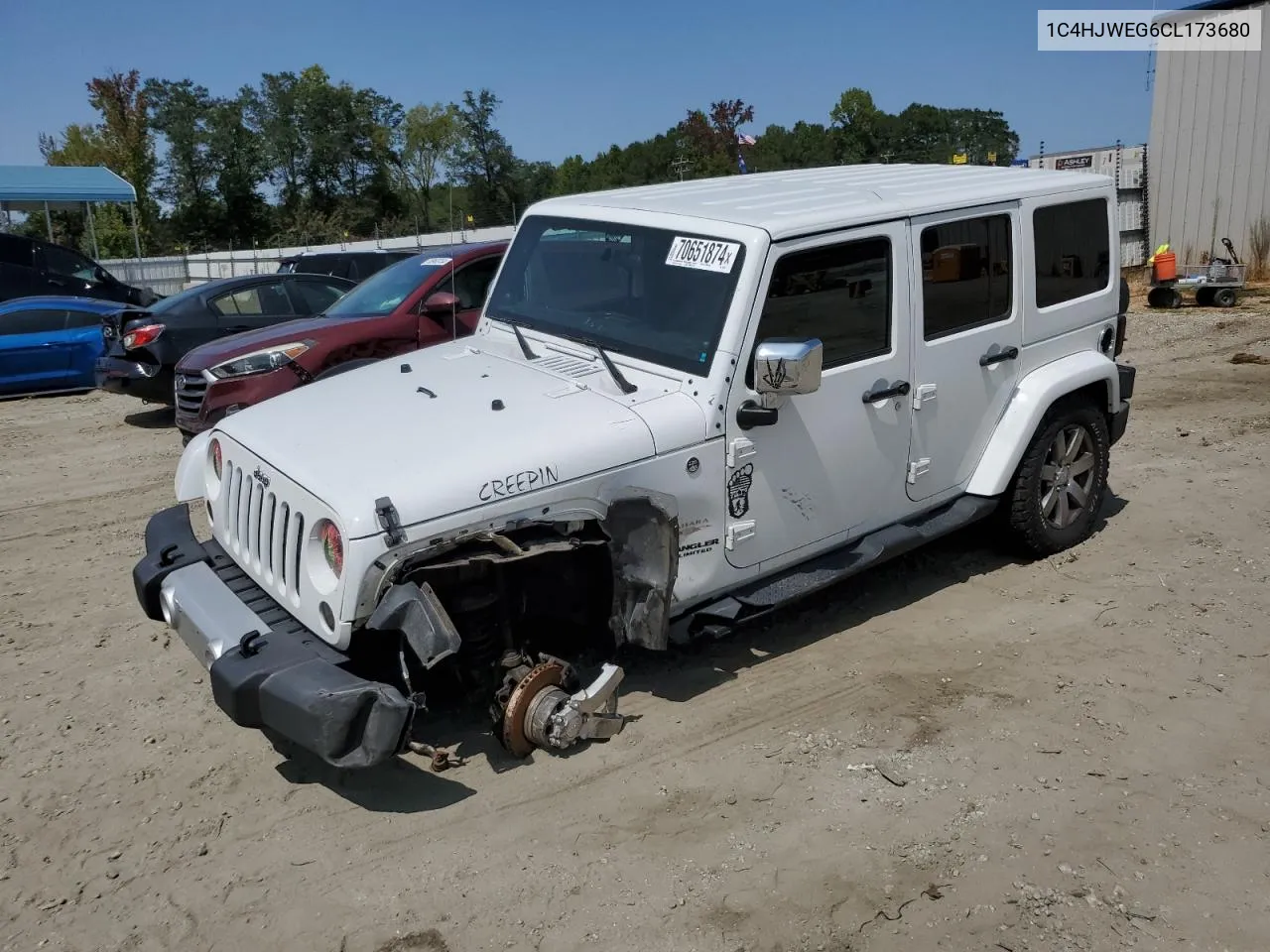 2012 Jeep Wrangler Unlimited Sahara VIN: 1C4HJWEG6CL173680 Lot: 70651874