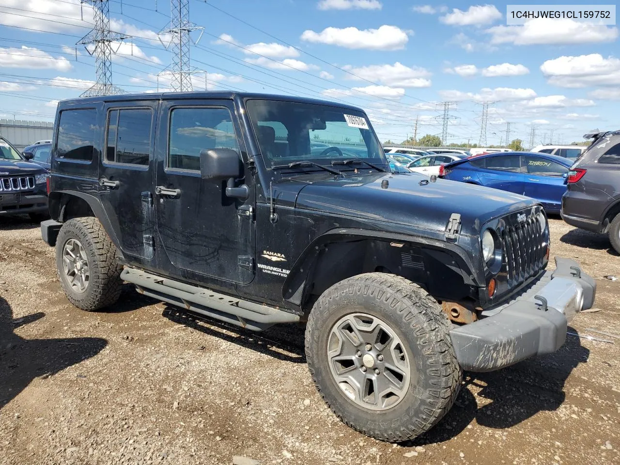 2012 Jeep Wrangler Unlimited Sahara VIN: 1C4HJWEG1CL159752 Lot: 70976704