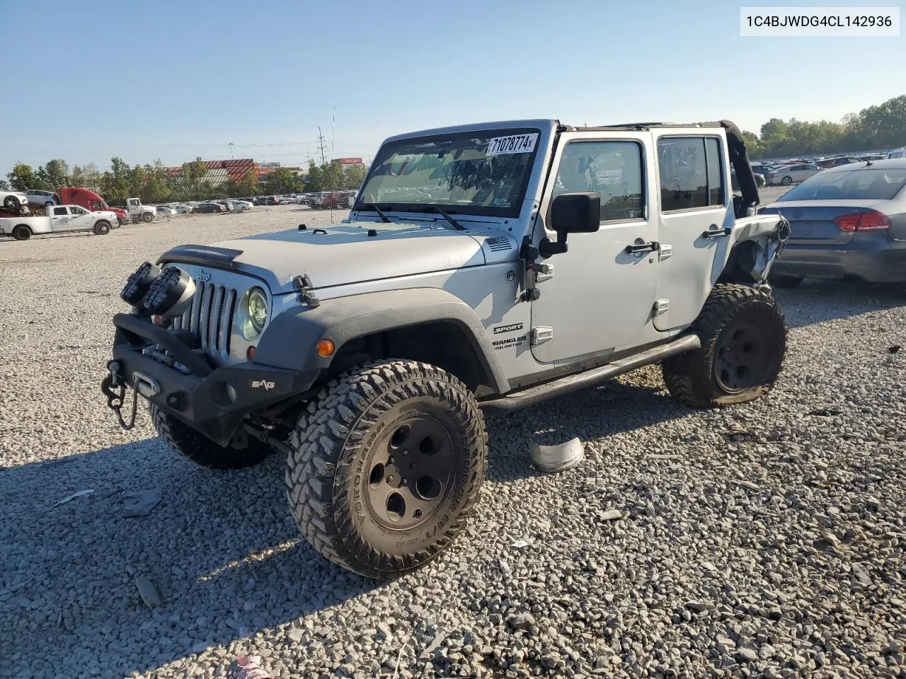 2012 Jeep Wrangler Unlimited Sport VIN: 1C4BJWDG4CL142936 Lot: 71078774