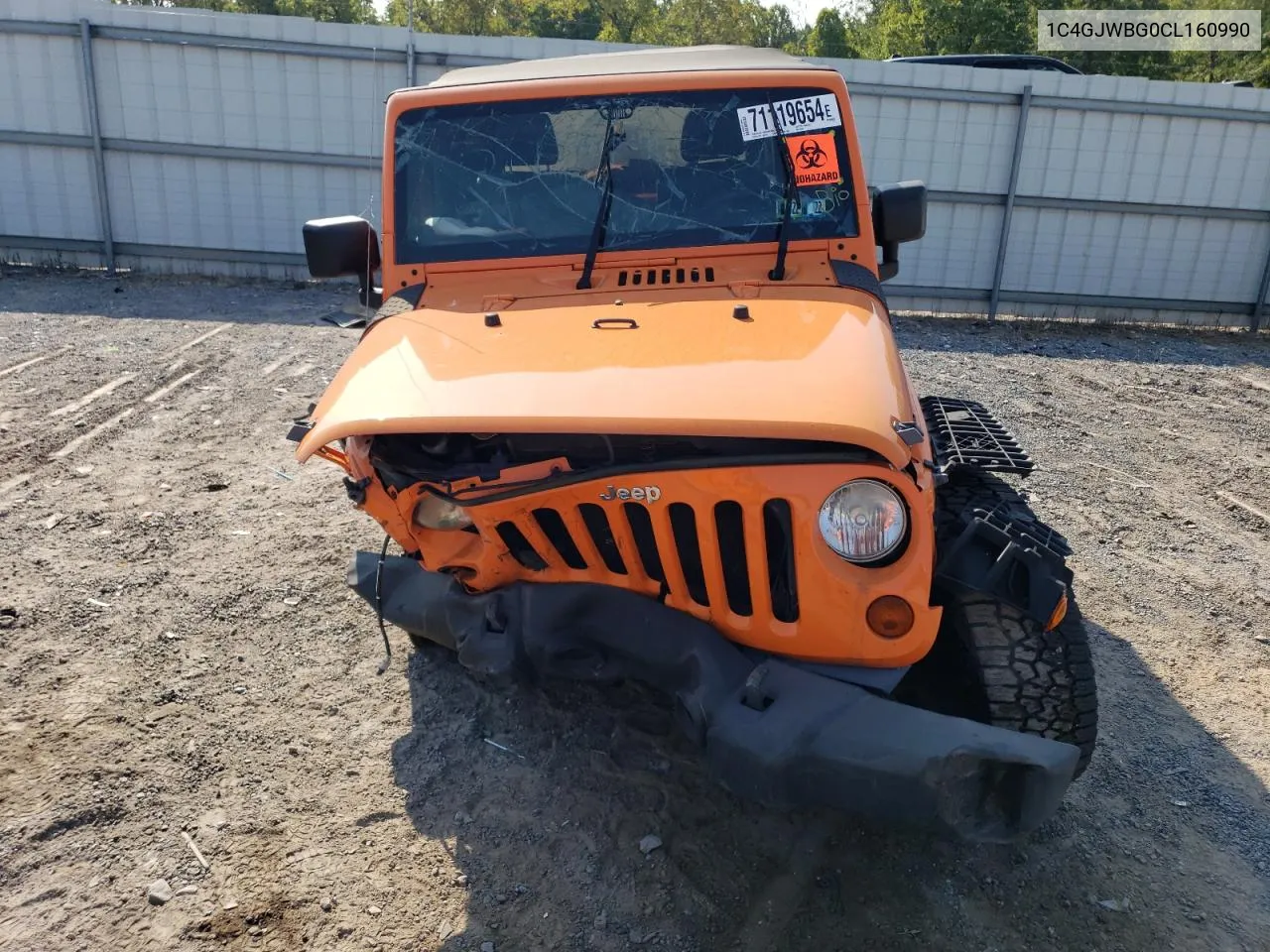 2012 Jeep Wrangler Sahara VIN: 1C4GJWBG0CL160990 Lot: 71119654