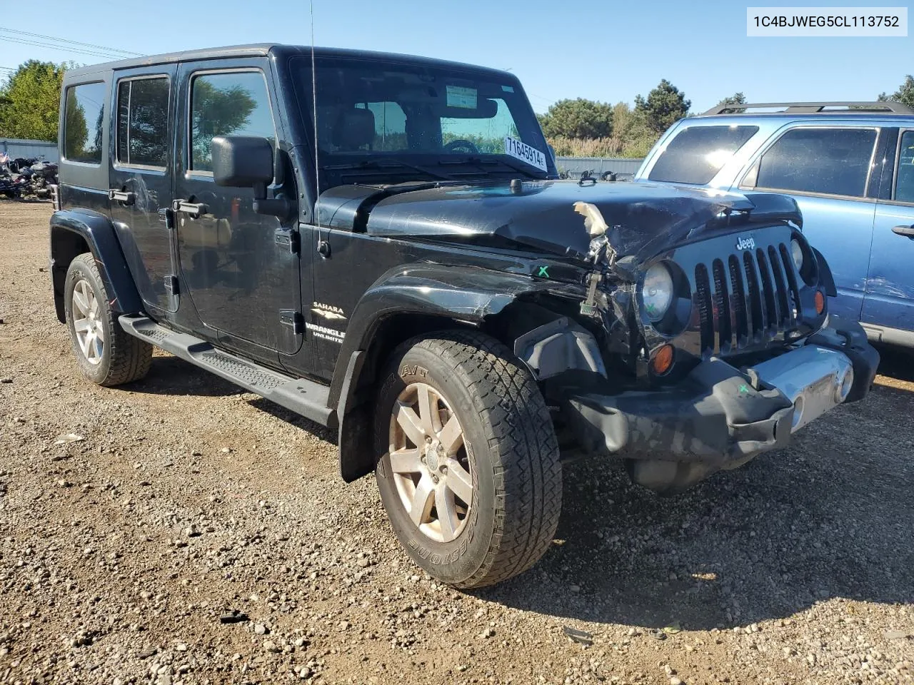 2012 Jeep Wrangler Unlimited Sahara VIN: 1C4BJWEG5CL113752 Lot: 71645914