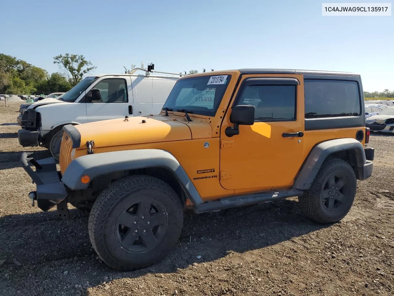 2012 Jeep Wrangler Sport VIN: 1C4AJWAG9CL135917 Lot: 72013794