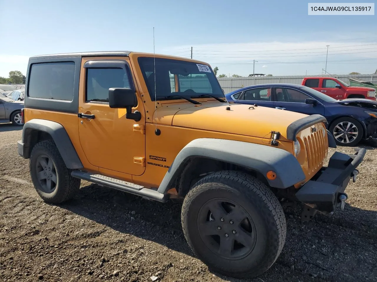 2012 Jeep Wrangler Sport VIN: 1C4AJWAG9CL135917 Lot: 72013794