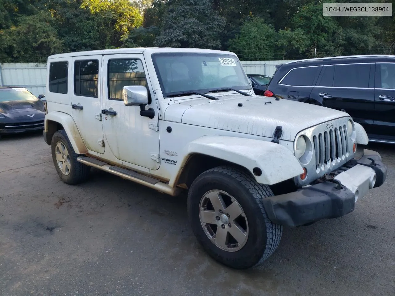 2012 Jeep Wrangler Unlimited Sahara VIN: 1C4HJWEG3CL138904 Lot: 72913114