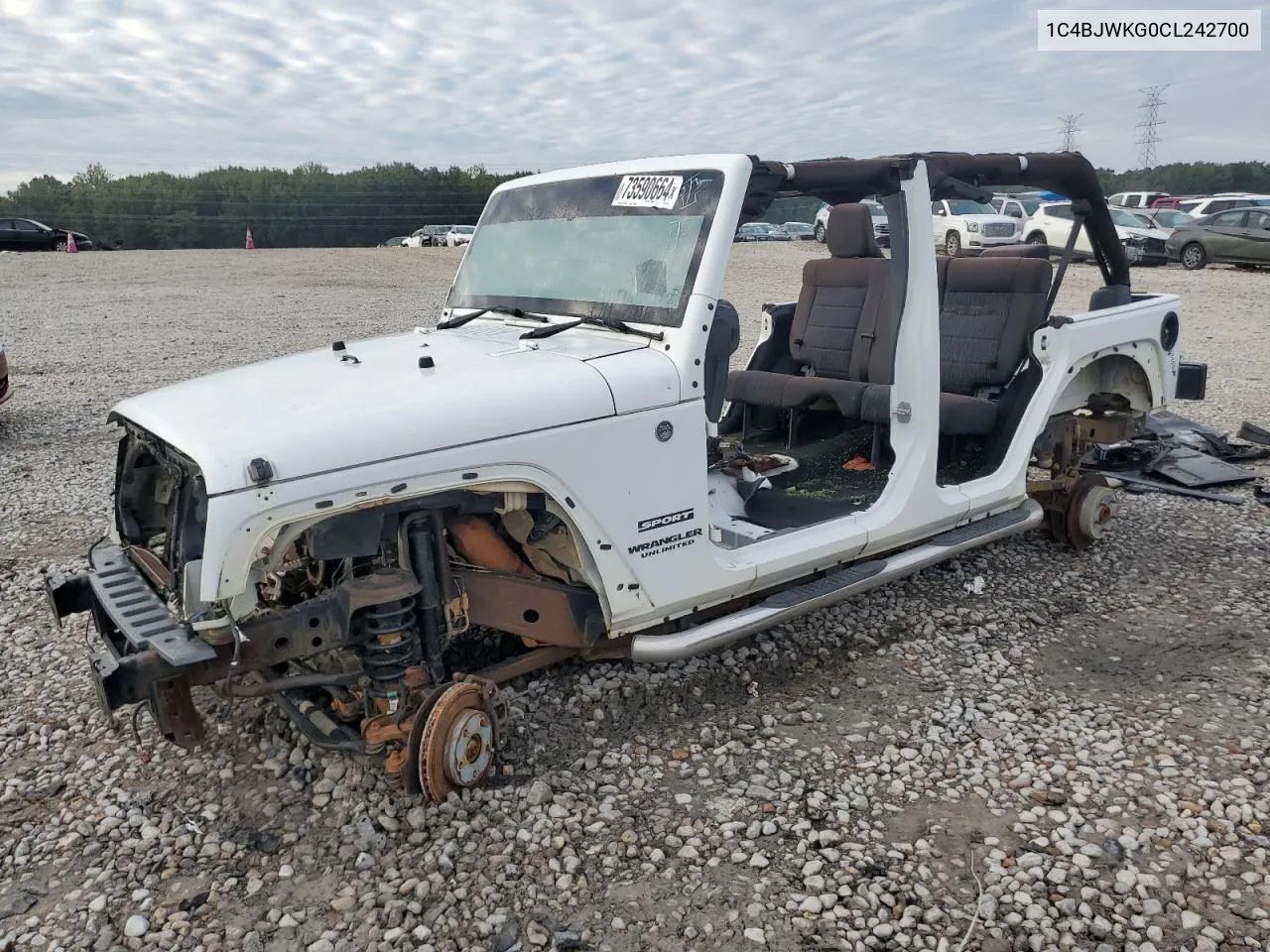 2012 Jeep Wrangler Unlimited Sport VIN: 1C4BJWKG0CL242700 Lot: 73590664