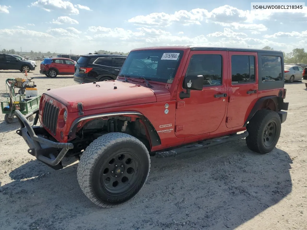 2012 Jeep Wrangler Unlimited Sport VIN: 1C4HJWDG8CL218345 Lot: 73752904