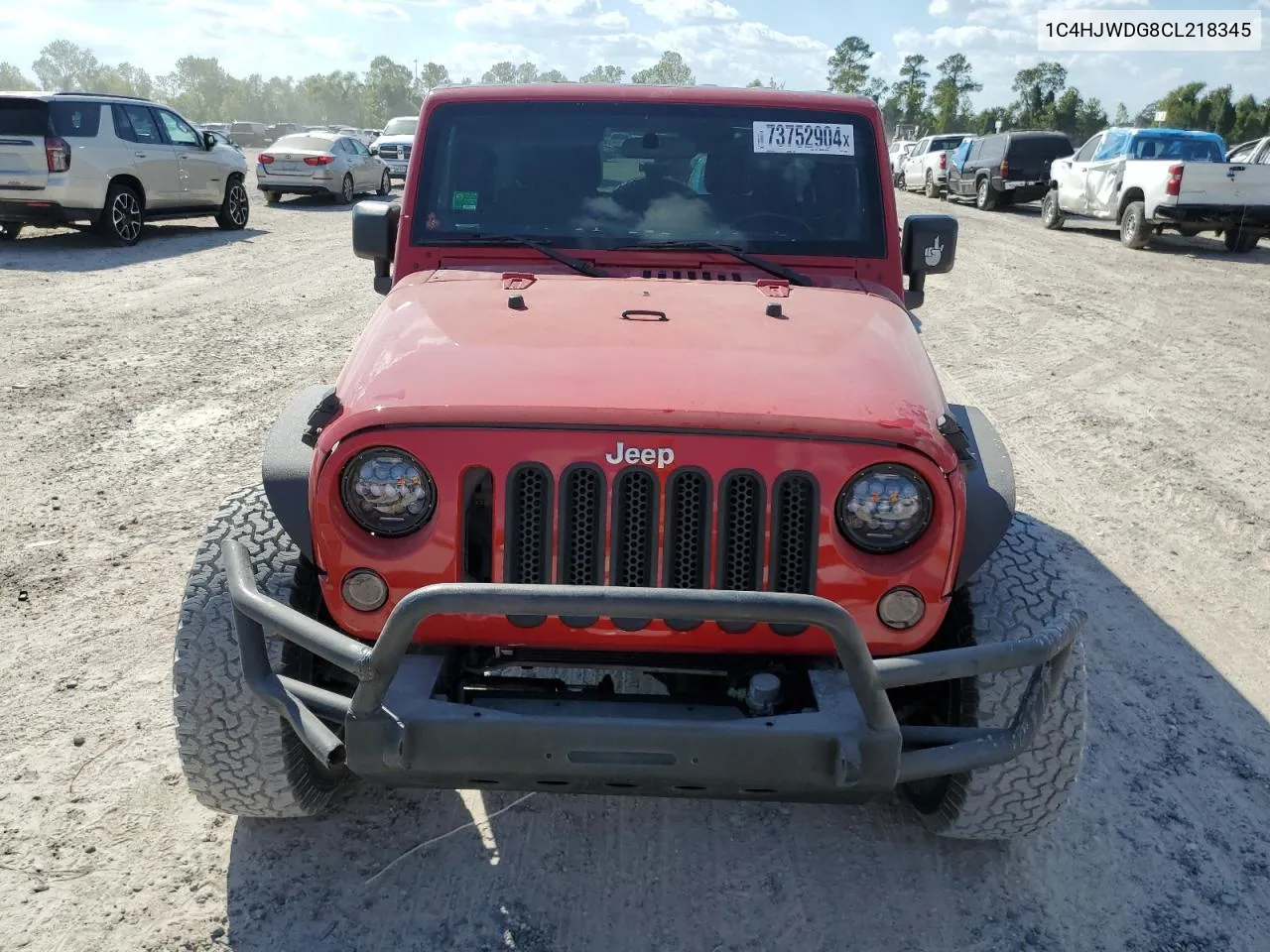 2012 Jeep Wrangler Unlimited Sport VIN: 1C4HJWDG8CL218345 Lot: 73752904