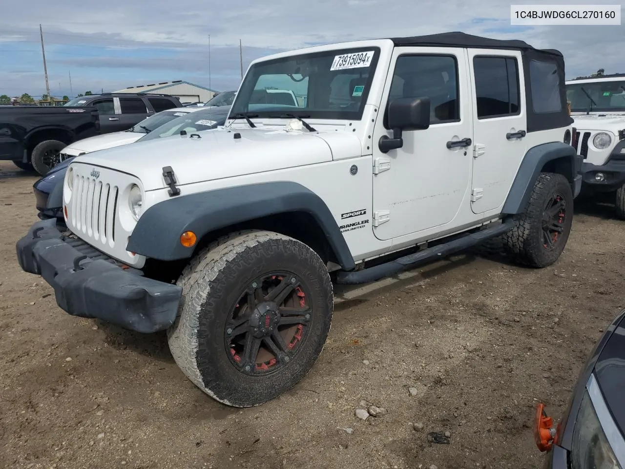 2012 Jeep Wrangler Unlimited Sport VIN: 1C4BJWDG6CL270160 Lot: 73915094