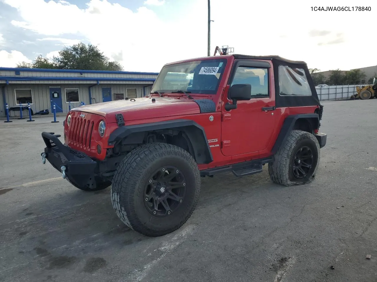 2012 Jeep Wrangler Sport VIN: 1C4AJWAG6CL178840 Lot: 74586094