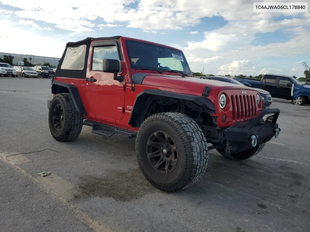 2012 Jeep Wrangler Sport VIN: 1C4AJWAG6CL178840 Lot: 74586094