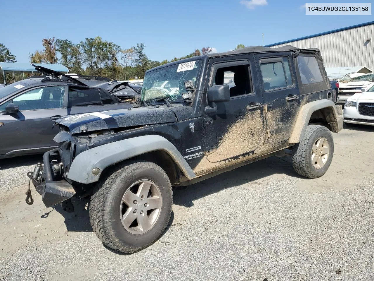 2012 Jeep Wrangler Unlimited Sport VIN: 1C4BJWDG2CL135158 Lot: 74771074