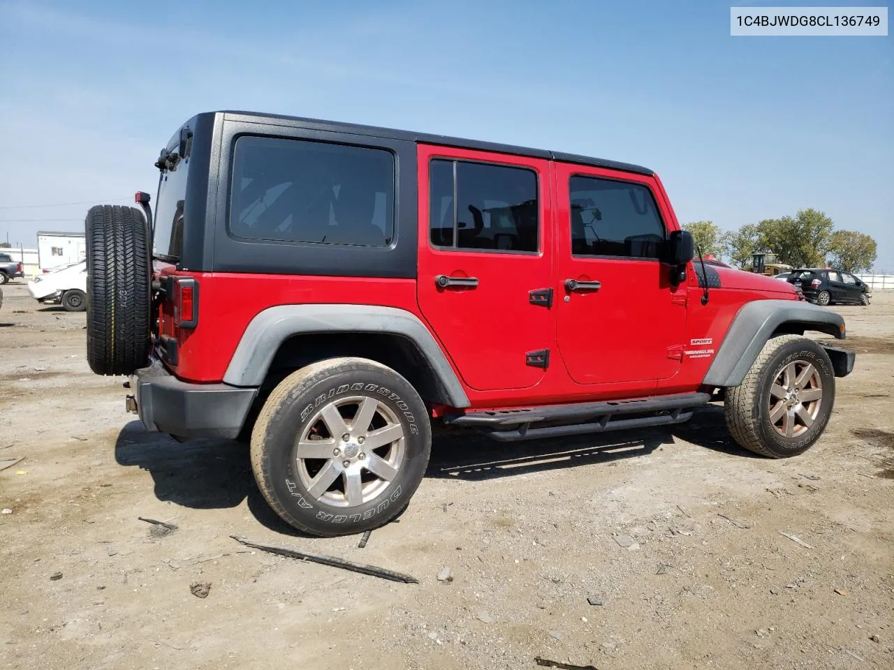 2012 Jeep Wrangler Unlimited Sport VIN: 1C4BJWDG8CL136749 Lot: 75714874