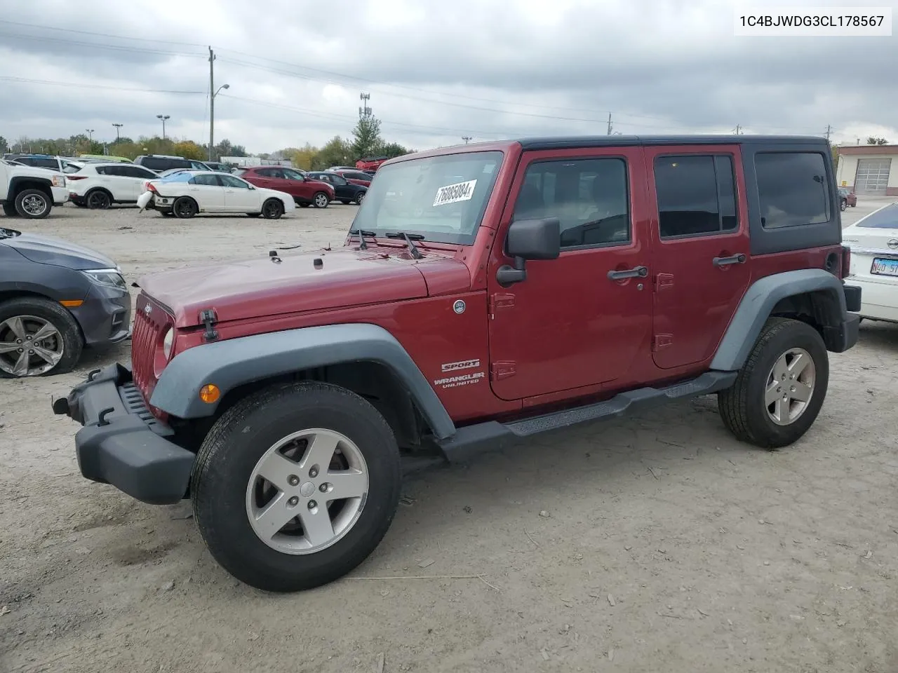 2012 Jeep Wrangler Unlimited Sport VIN: 1C4BJWDG3CL178567 Lot: 76085084