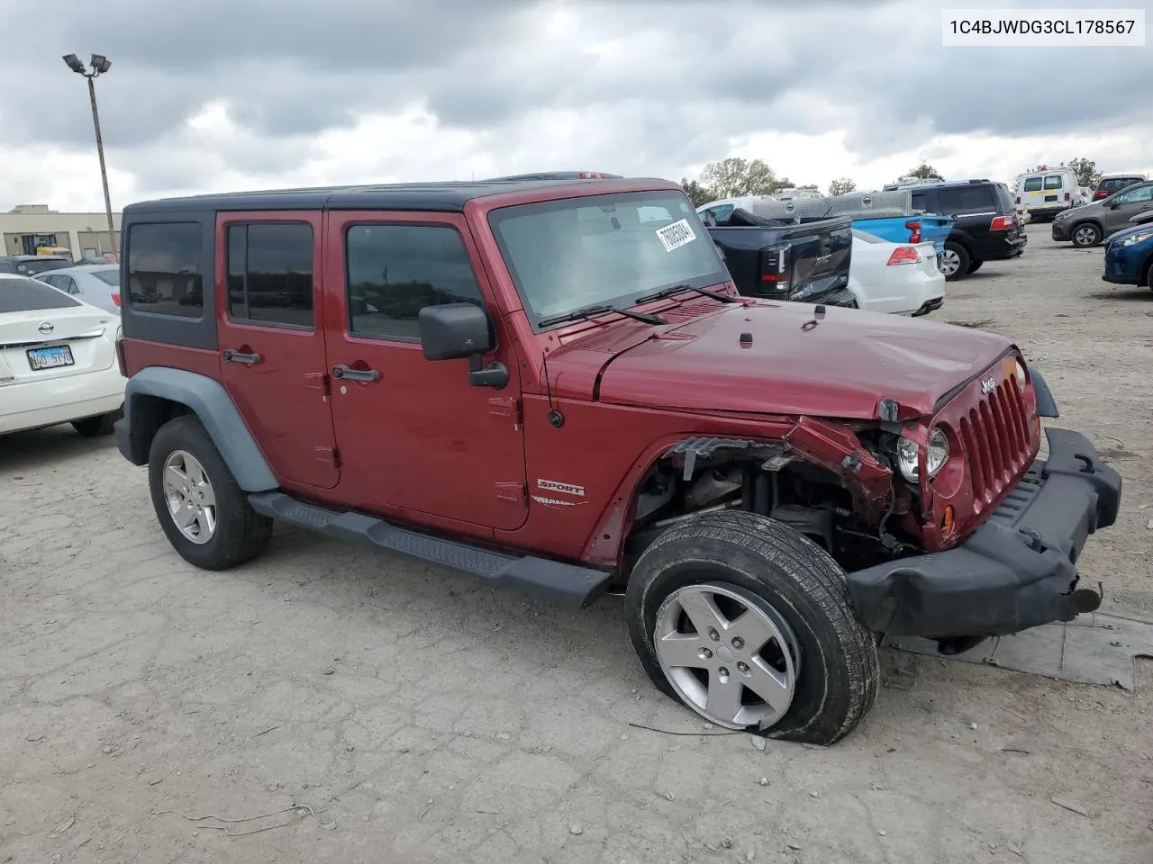 2012 Jeep Wrangler Unlimited Sport VIN: 1C4BJWDG3CL178567 Lot: 76085084