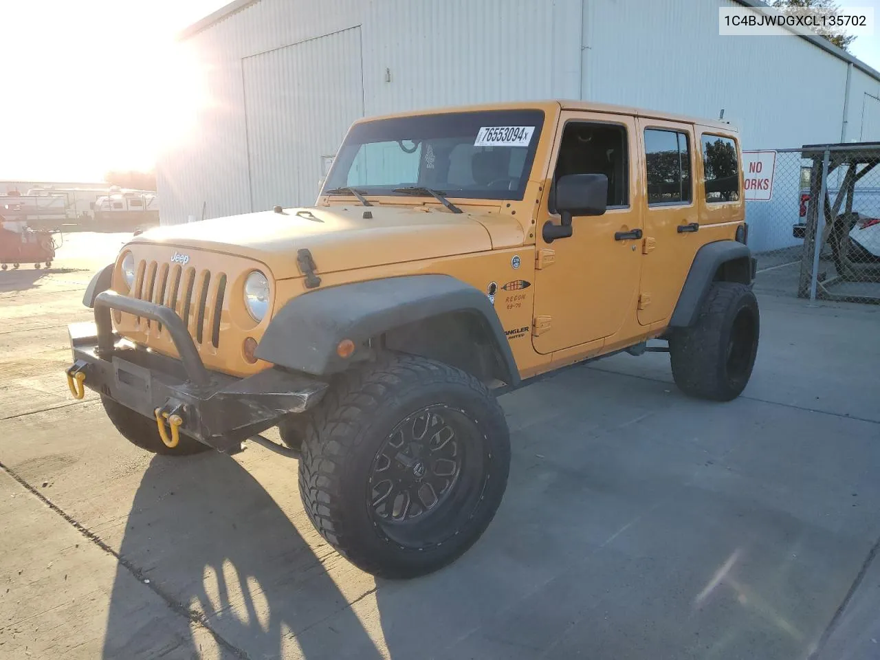 2012 Jeep Wrangler Unlimited Sport VIN: 1C4BJWDGXCL135702 Lot: 76553094