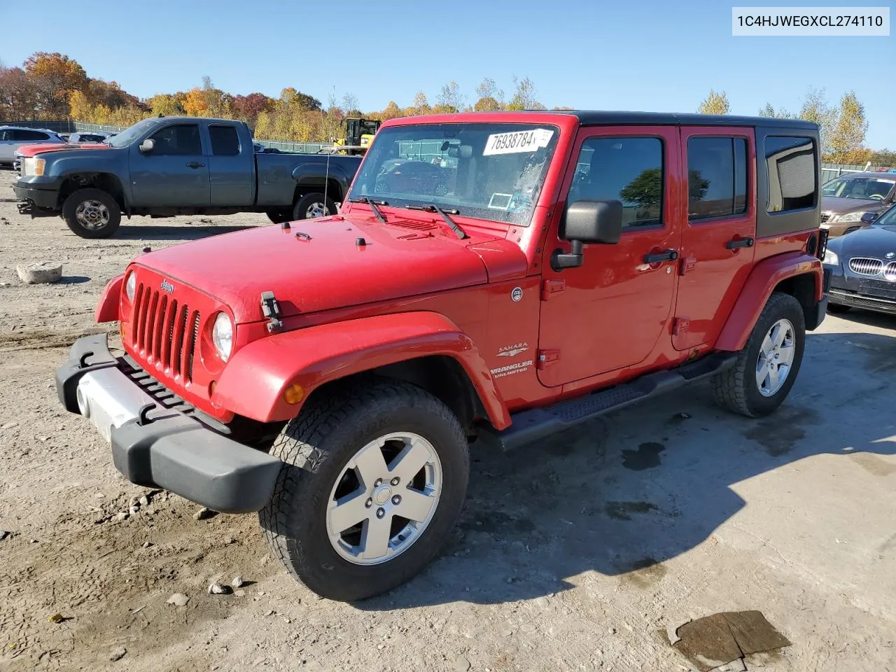 2012 Jeep Wrangler Unlimited Sahara VIN: 1C4HJWEGXCL274110 Lot: 76938784