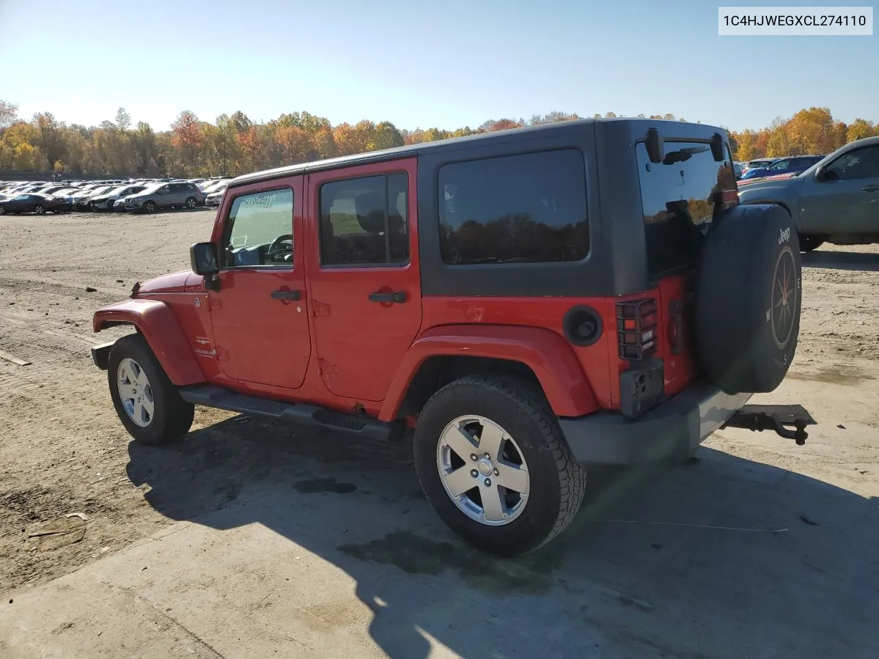 2012 Jeep Wrangler Unlimited Sahara VIN: 1C4HJWEGXCL274110 Lot: 76938784