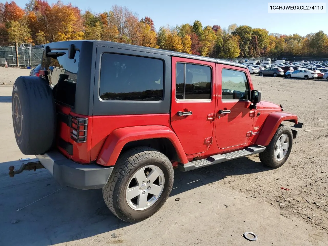 2012 Jeep Wrangler Unlimited Sahara VIN: 1C4HJWEGXCL274110 Lot: 76938784