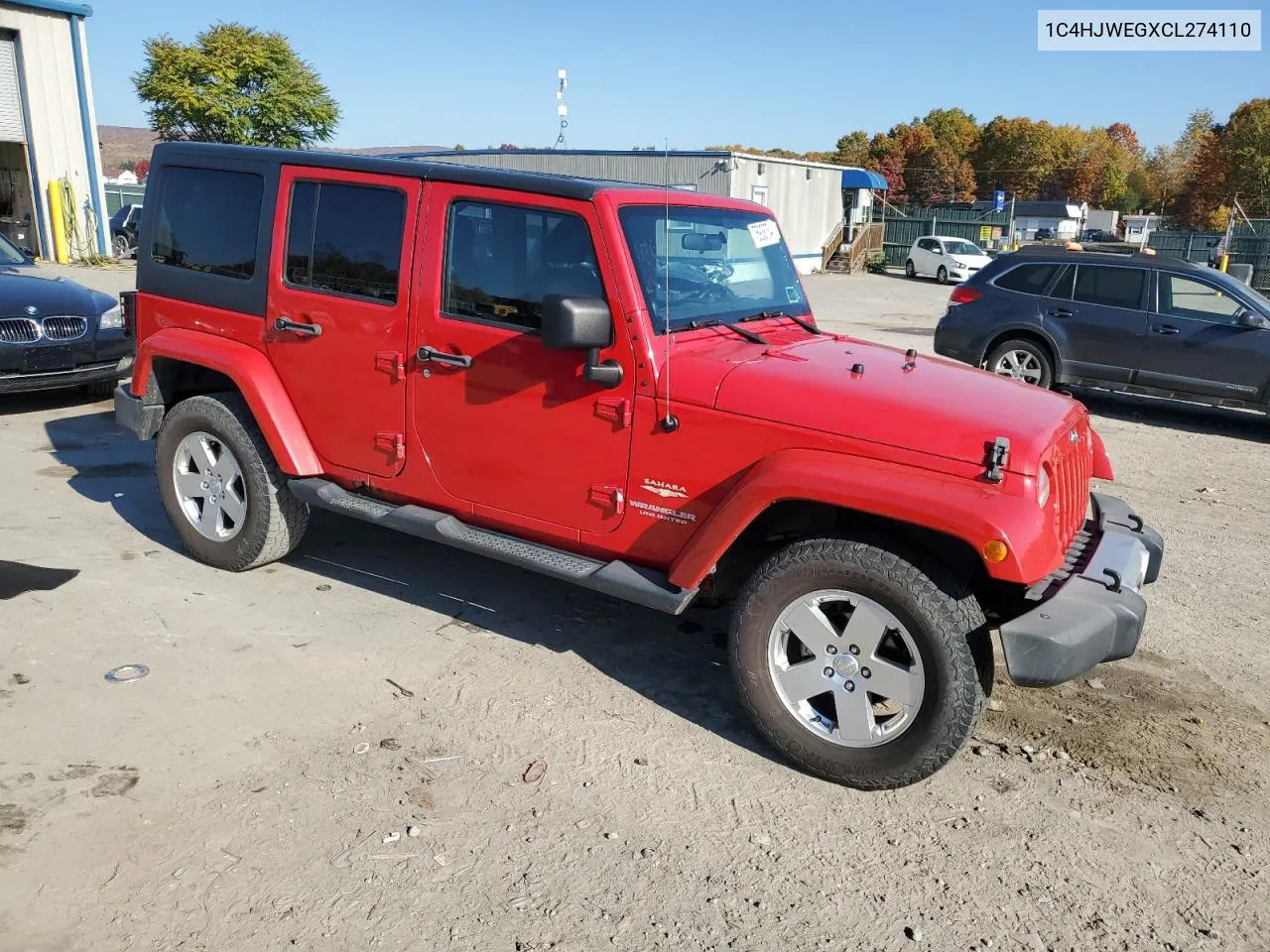 2012 Jeep Wrangler Unlimited Sahara VIN: 1C4HJWEGXCL274110 Lot: 76938784